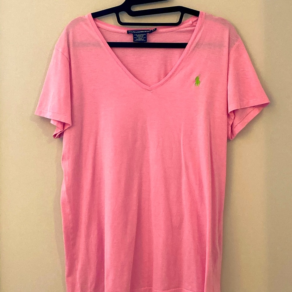 Polo, pink, T-shirt, large